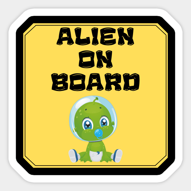 Alien On Board Sticker by Bros Arts
